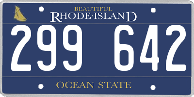 RI license plate 299642