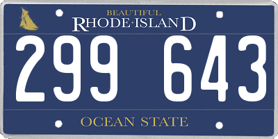 RI license plate 299643