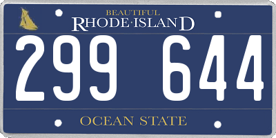 RI license plate 299644