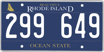 RI license plate 299649