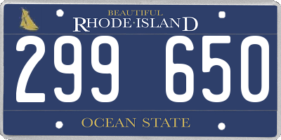 RI license plate 299650