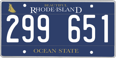 RI license plate 299651