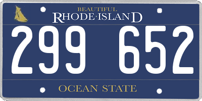 RI license plate 299652