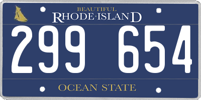 RI license plate 299654