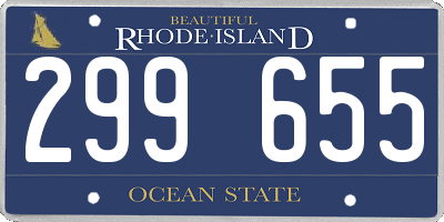 RI license plate 299655