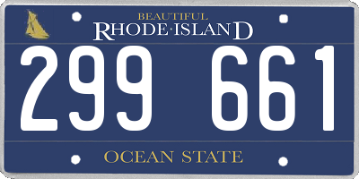 RI license plate 299661