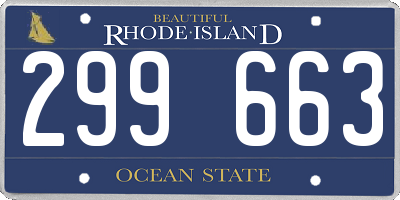 RI license plate 299663