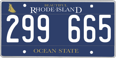 RI license plate 299665