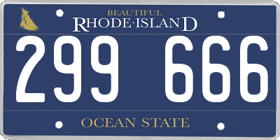 RI license plate 299666