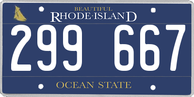 RI license plate 299667