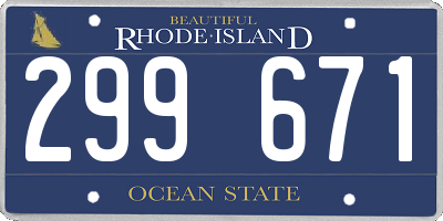 RI license plate 299671
