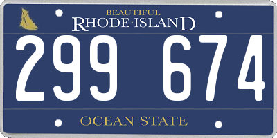 RI license plate 299674