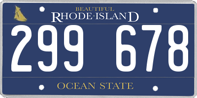 RI license plate 299678