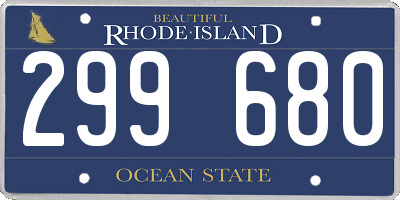 RI license plate 299680