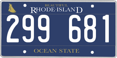 RI license plate 299681