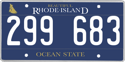 RI license plate 299683