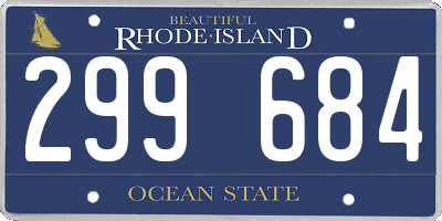 RI license plate 299684