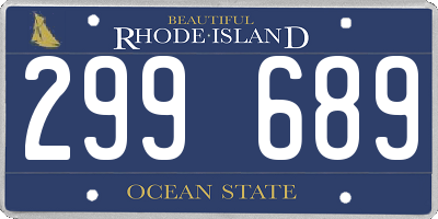 RI license plate 299689