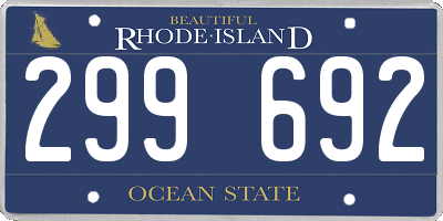 RI license plate 299692
