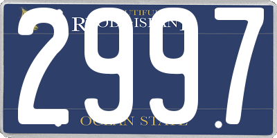 RI license plate 2997