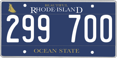 RI license plate 299700