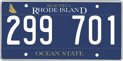 RI license plate 299701