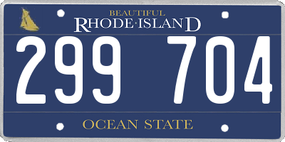RI license plate 299704