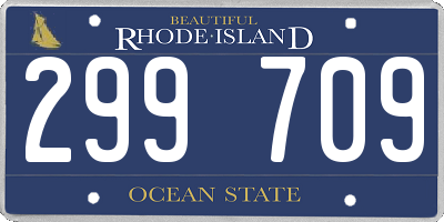RI license plate 299709