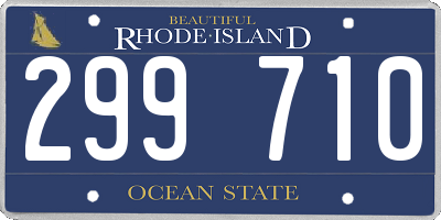 RI license plate 299710