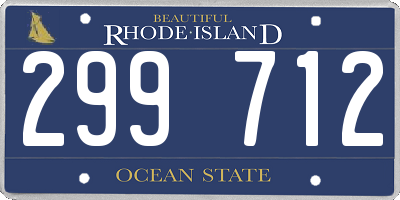 RI license plate 299712