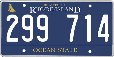 RI license plate 299714