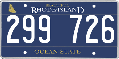 RI license plate 299726