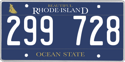 RI license plate 299728