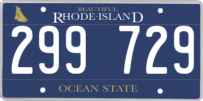 RI license plate 299729