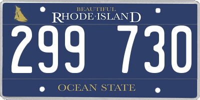 RI license plate 299730
