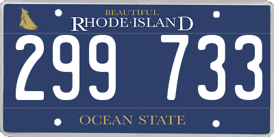 RI license plate 299733