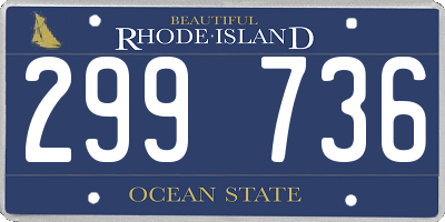 RI license plate 299736