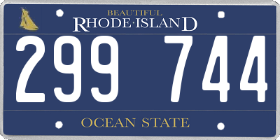 RI license plate 299744