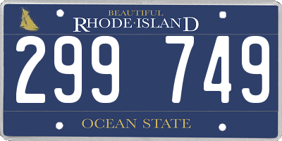 RI license plate 299749
