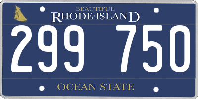 RI license plate 299750