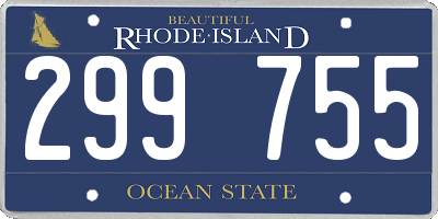 RI license plate 299755