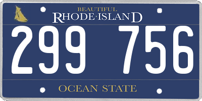 RI license plate 299756