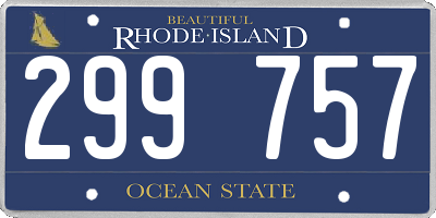 RI license plate 299757