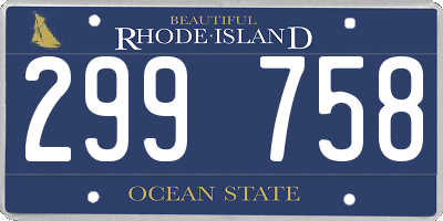 RI license plate 299758