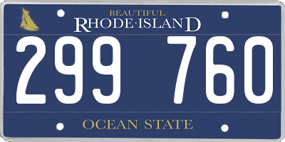 RI license plate 299760