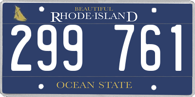 RI license plate 299761