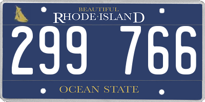 RI license plate 299766