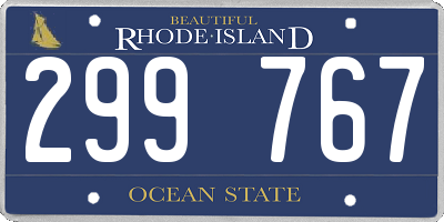RI license plate 299767