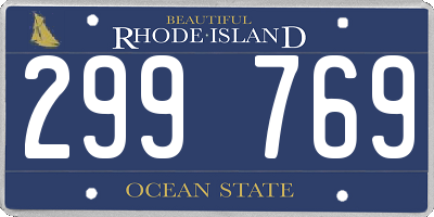 RI license plate 299769