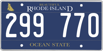 RI license plate 299770